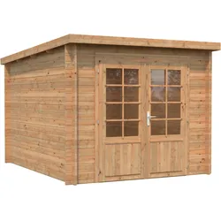 Palmako Gartenhaus Ella 6,9 m2 - 28 mm Hellbraun tauchimprägniert