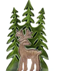 Lost in the Forrest -  Stag in the Forrest 3D Wooden Decoration - 25x15cm