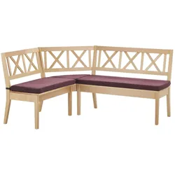 Woodford Eckbank massiv Olivia ¦ rot ¦ Maße (cm): H: 90
