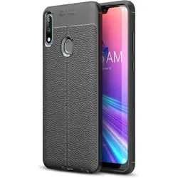Screenguard Asus Zenfone Max Pro M2 Hülle Leather Design TPU Cover (Asus Zenfone Max Pro (M2)), Smartphone Hülle, Schwarz