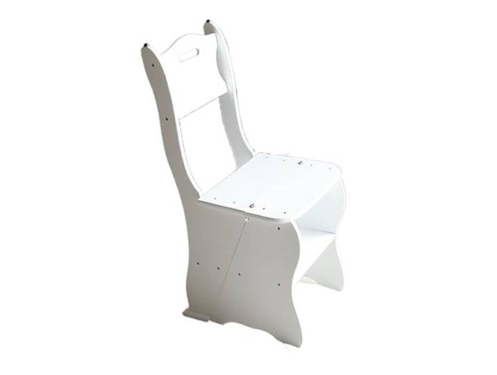 Luercher 4-stufiger Treppenhocker aus Massivholz, zusammenklappbar Leiterstuhl, verdicktes Mehrzweck-Aufbewahrungsregal for die Küche zu Hause(White)