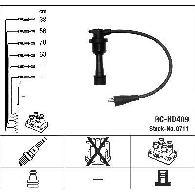 Ngk Zündleitungssatz [Hersteller-Nr. 0711] für Hyundai