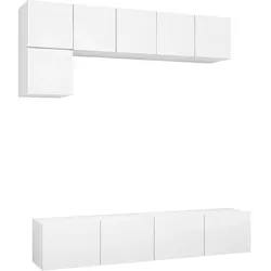 vidaXL 5-tlg. TV-Schrank-Set Weiß Holzwerkstoff