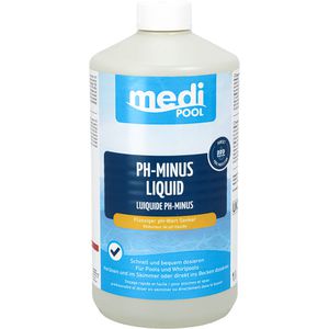 mediPOOL PH-Minus pH Minus, 14,9 % Schwefelsäure, flüssig, für Pool und Whirlpool, schnellwirkend, Flasche 1 Liter
