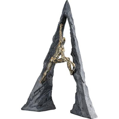 Skulptur CASABLANCA BY GILDE "Skulptur Climber", bronzefarben, B:26cm H:36,5cm T:10cm, Polyresin (Kunststein), Dekofiguren