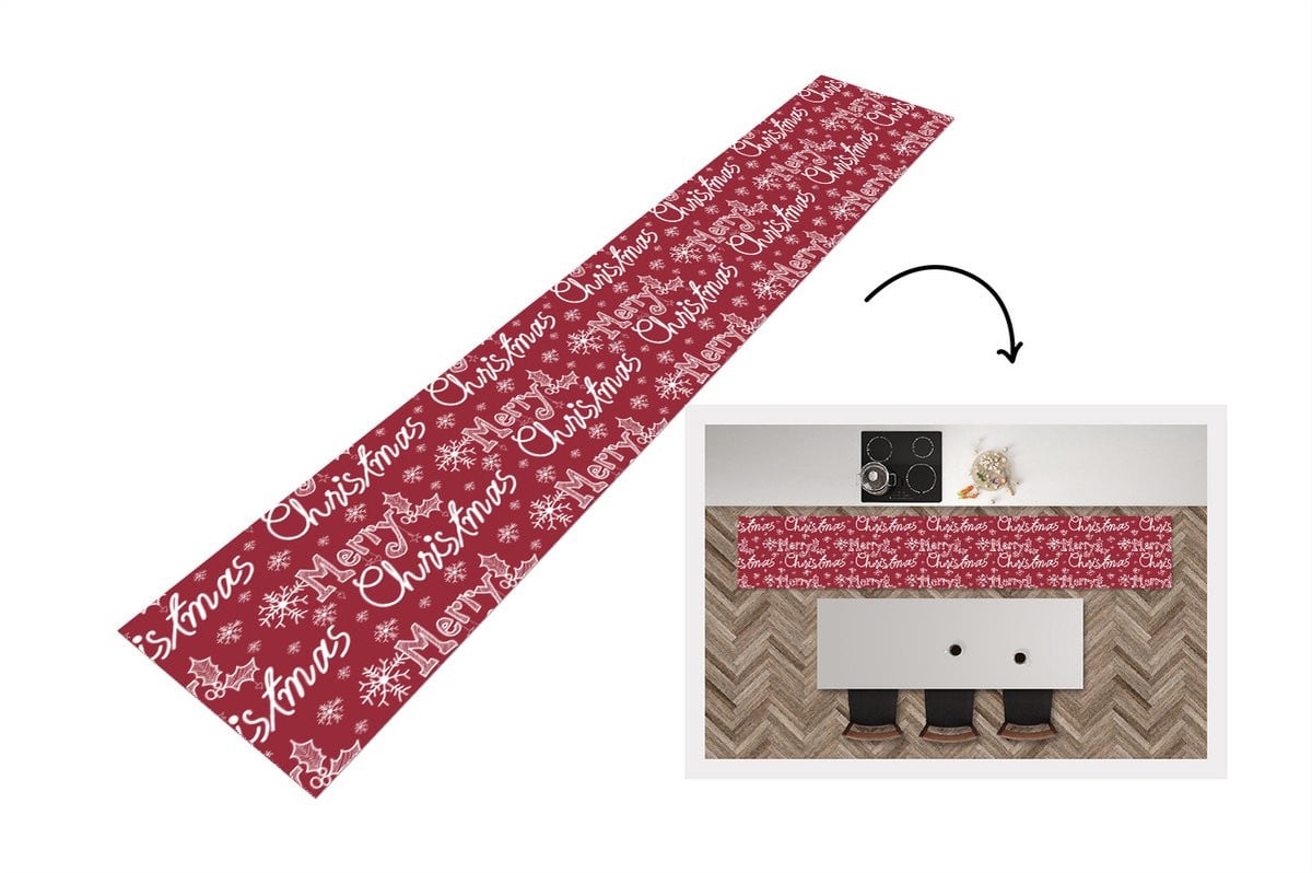 KitchenYeah Keukenloper Sneeuw Kerst Patronen Vinyl B/D/H: 360 x 60 cm
