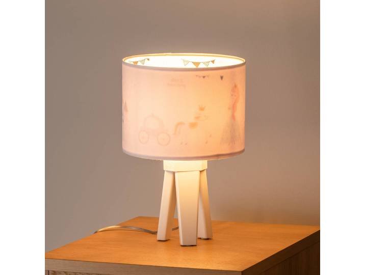 Tischlampe Mathilde Maco Design, weiß / opal, für Kinderzimmer, Holz, Tischlampe