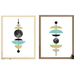 POSTER Set Mit 2 Geometrisch Weltraum A3 Rahmenlos