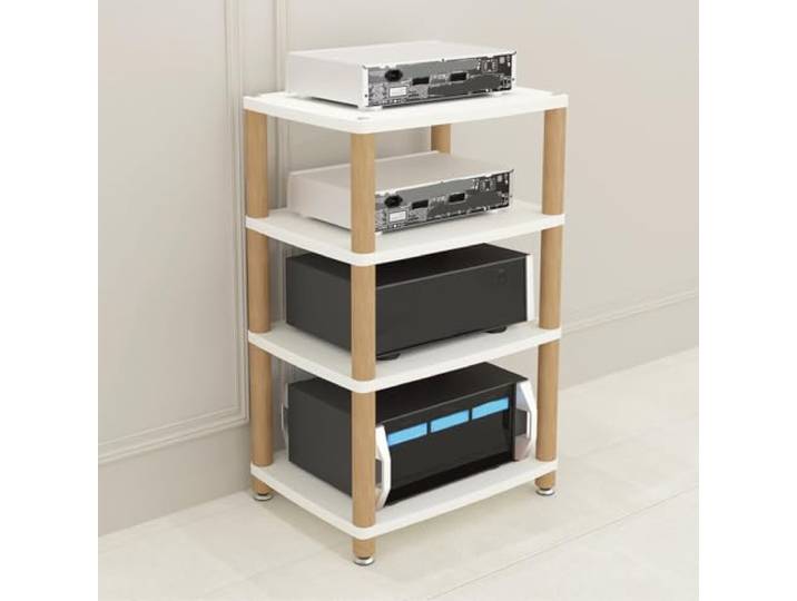 Audio Rack, 2-4 Ebenen Stereo-Schrank mit Separaten Stauraumfächern Offenes regaldesign, geteilte stauraumbereiche, audiokomponenten ordnung, stabile stütze, für audiobereiche