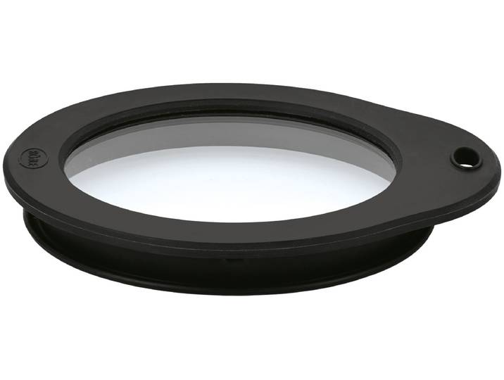 Frischhaltedeckel RÖSLE, schwarz (transparent, schwarz), Ø:12cm, Glas, Silikon, Deckel, Frischhaltedeckel, Glas, für Schüsseln und Töpfe, mit Silikonrand, spülmaschinengeeignet