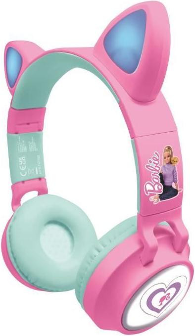 Lexibook Barbie kinderhoofdtelefoon met Bluetooth 5.0 en oplichtende oren