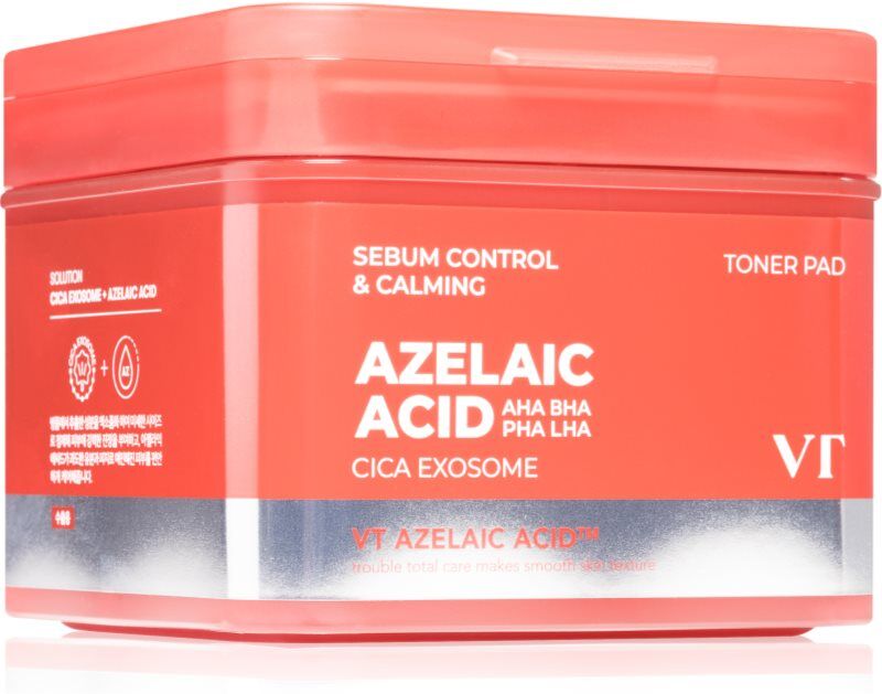 VT Cosmetics Azelaic Acid Sebum Control & Calming Toner Pad toner pads with nourishing and moisturising effect 60 pc