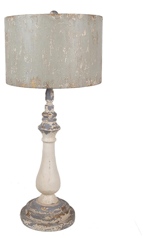 Clayre & Eef Tafel lamp, beige, ijzer, Diameter: 33 cm, Hoogte: 75 cm