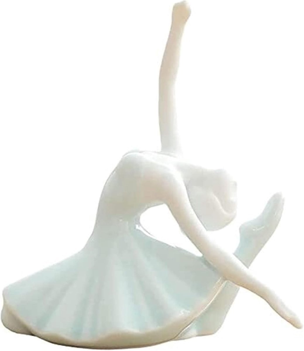 Wit Keramisch Yoga Beeldje voor Tafeldecoratie - 5 x 8 cm