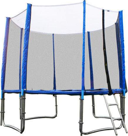 GoodJump 4UPVC blaues Trampolin Ø 400 cm, Outdoor-Trampolin, Kindertrampolin für den Garten, mit Sicherheitsnetz, Komplett-Set inkl. + Leiter, 244/305/366/400 Trampolin