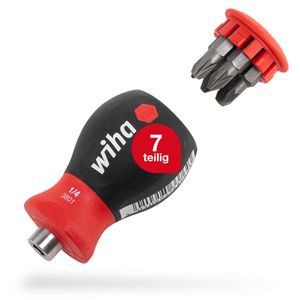Wiha Schraubendreher Stubby, 33740, Set, Kreuzschlitz, 7-teilig
