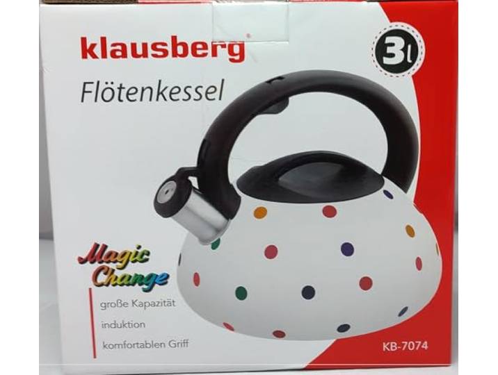 Klausberg Waterketel inductie fluitketel fluitketel roestvrij staal bont effect KB - 7074
