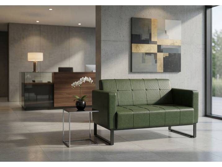 JVmoebel 2-Sitzer Bequemes 2-Sitzer Sofa in Grün mit minimalistischer Gestaltung, 1 Teile, Made in Europa