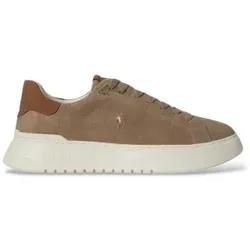 Polo Ralph Lauren für Herren. 809P15729002 Braune Wildleder RLite Court Sneaker (43), Beige, Wohnung, Schnürsenkel, Lässig