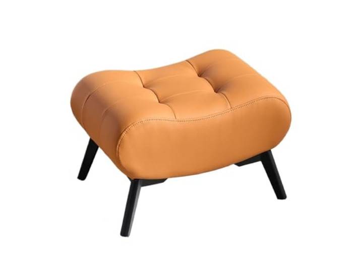 XXAD553TY Ergonomischer Lederhocker, geeignet for Sofas, Fußstützen, Wohnzimmer Kleiderschrank(Orange)