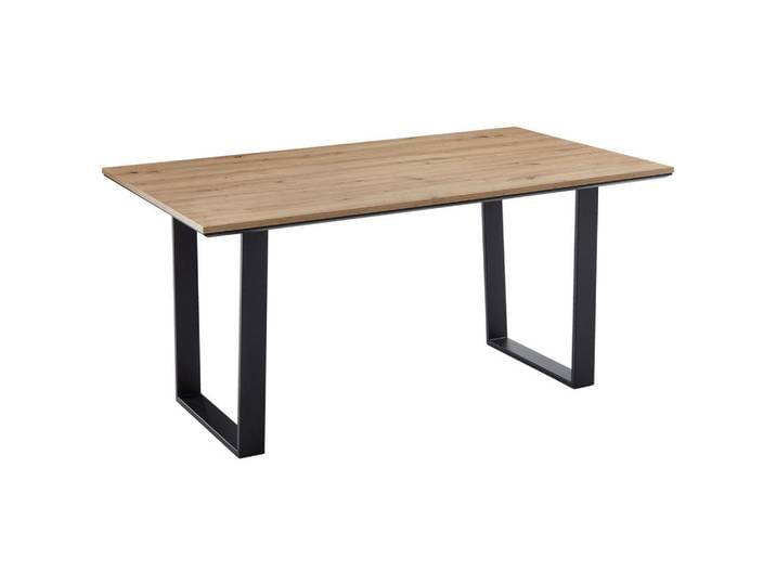 Cantus Esstisch, Schwarz, Eiche Artisan, Metall, rechteckig, Kufe, 90x76x160 cm, Esszimmer, Tische, Esstische