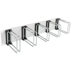 EFB Elektronik 19 2HE Kabelführungspanel 5 x Metall-Doppelbügel 110 mm RAL9005 (699983TS.2), Serverschrank Zubehör, Schwarz