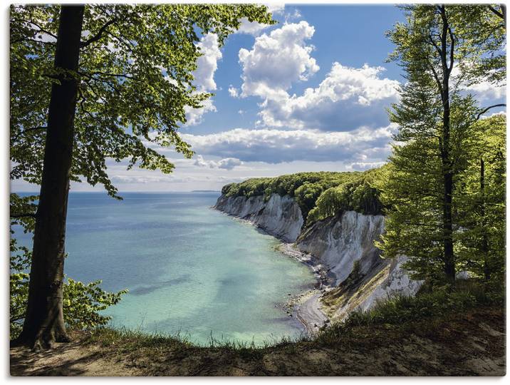 Leinwandbild ARTLAND Ostseeküste auf der Insel Rügen. , blau (farbe bild(er): blau), B:80cm H:60cm, Bilder, Leinwandbild, auf Holzrahmen gespannt