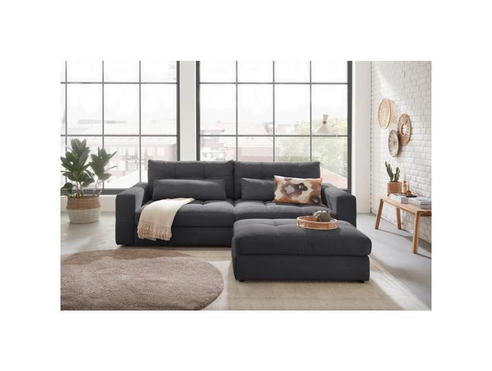 Livetastic Hocker Jasper, Anthrazit, Kunststoff, quadratisch, 110x47x70 cm, Made in EU, Wohnzimmer, Hocker, Sitzhocker