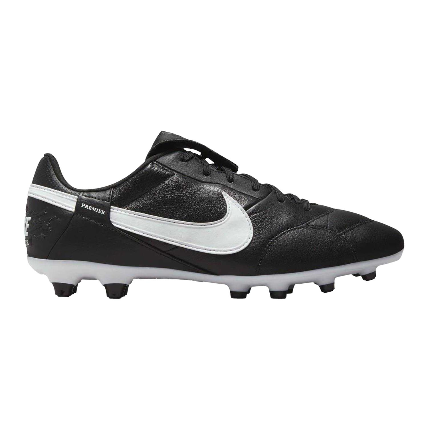 Nike - "Premier 3" Klassisch Fußballschuhe mit festem Boden für Herren, Leder (Schwarz/Weiß)