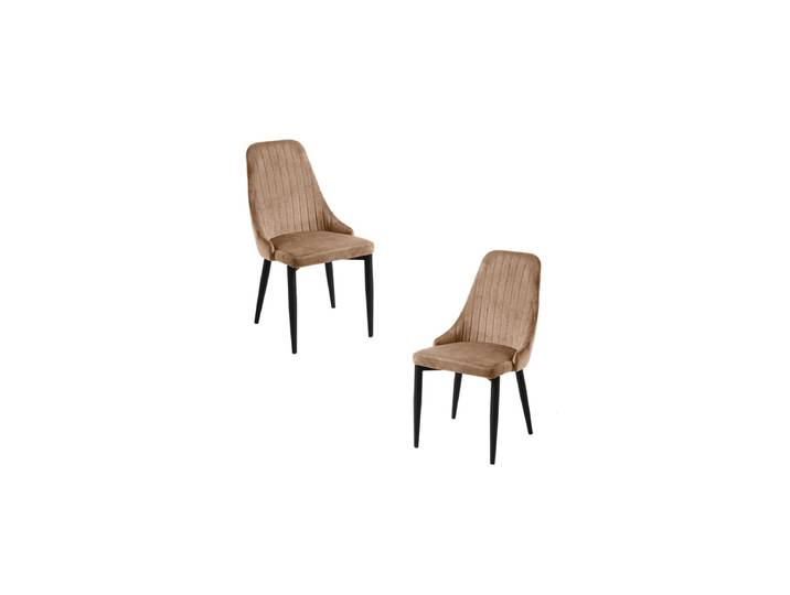 2er Set Kan Samt Stühle - Brun Clair