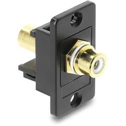 DeLOCK Panel Mount Cinch Buchse zu Cinch Buchse vergoldet weiß / schwarz