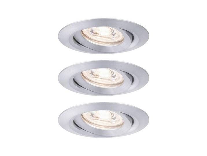 Einbauspot Ø 6,6 cm Alufarben 3 teilig kippbar
