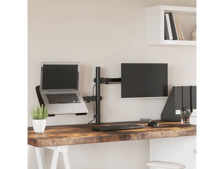 vidaXL Monitorhalterung Schwarz Stahl VESA 75/100 mm