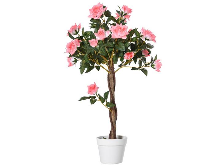 KÜNSTLICHE Rosenpflanzen groß 90 cm Kunstpflanze Rosenbaum für Wohnzimmer