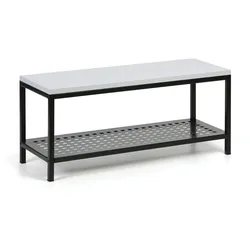 Umkleidebank mit Schuhablage aus Metall, 1000x360x439 mm, Grau