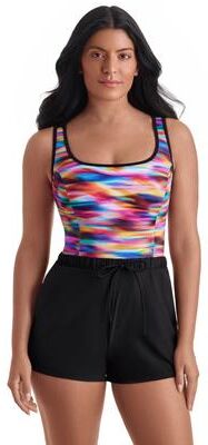 Plus Size Women's Binded Scoopneck Runaround by Shape Solver Sport in Seaglass (Size 18)