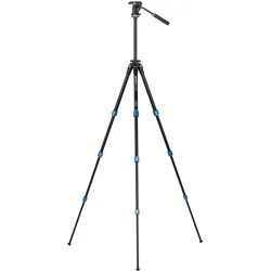 Benro TSL08AS2CSH Slim Videostativ Kit (Metall), Stativ, Schwarz