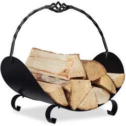 Relaxdays, Zubehör Kerzen + Kamin, Kaminholzkorb Metall