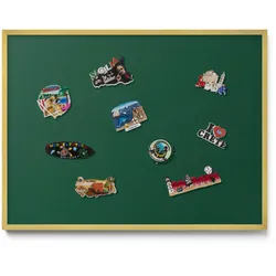 MAGNETTAFEL 80x60 cm Goldener Rahmen Dunkelgrün