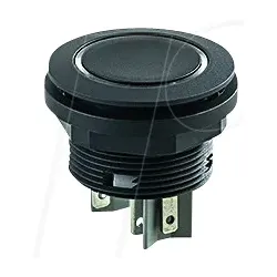 SSWTLRB1 - Drucktaster - 1 S, schwarz, LED-Ring blau