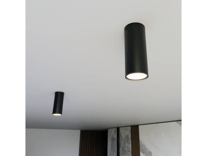 Deckenleuchte Tecno 15cm Schwarz/Schwarz Material: Metall Metallart: Stahl Oberfläche Metall: Pulverbeschichtet Glühlampe GU10
