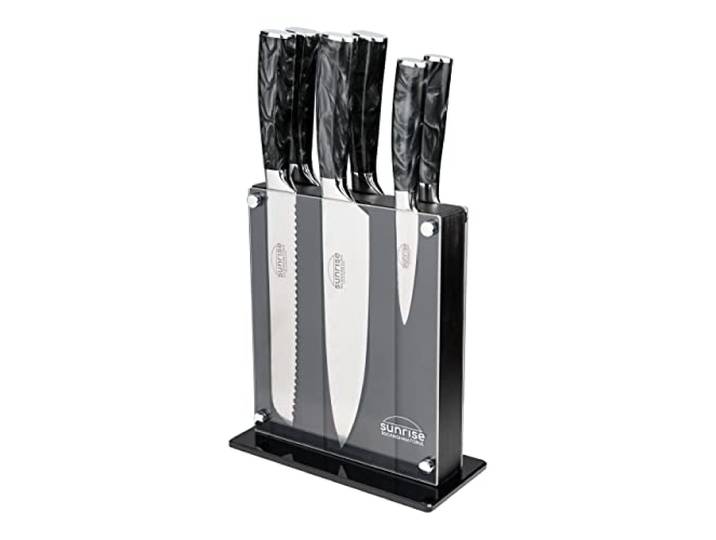 Rockingham Forge RF-2160/7BK Sunrise Collection 7-teiliges Messer-Set, Premium Edelstahl mit Harzgriffen, Koch, Schnitzen, Brot, Ausbeinen, Allzweckmesser, Schälmesser