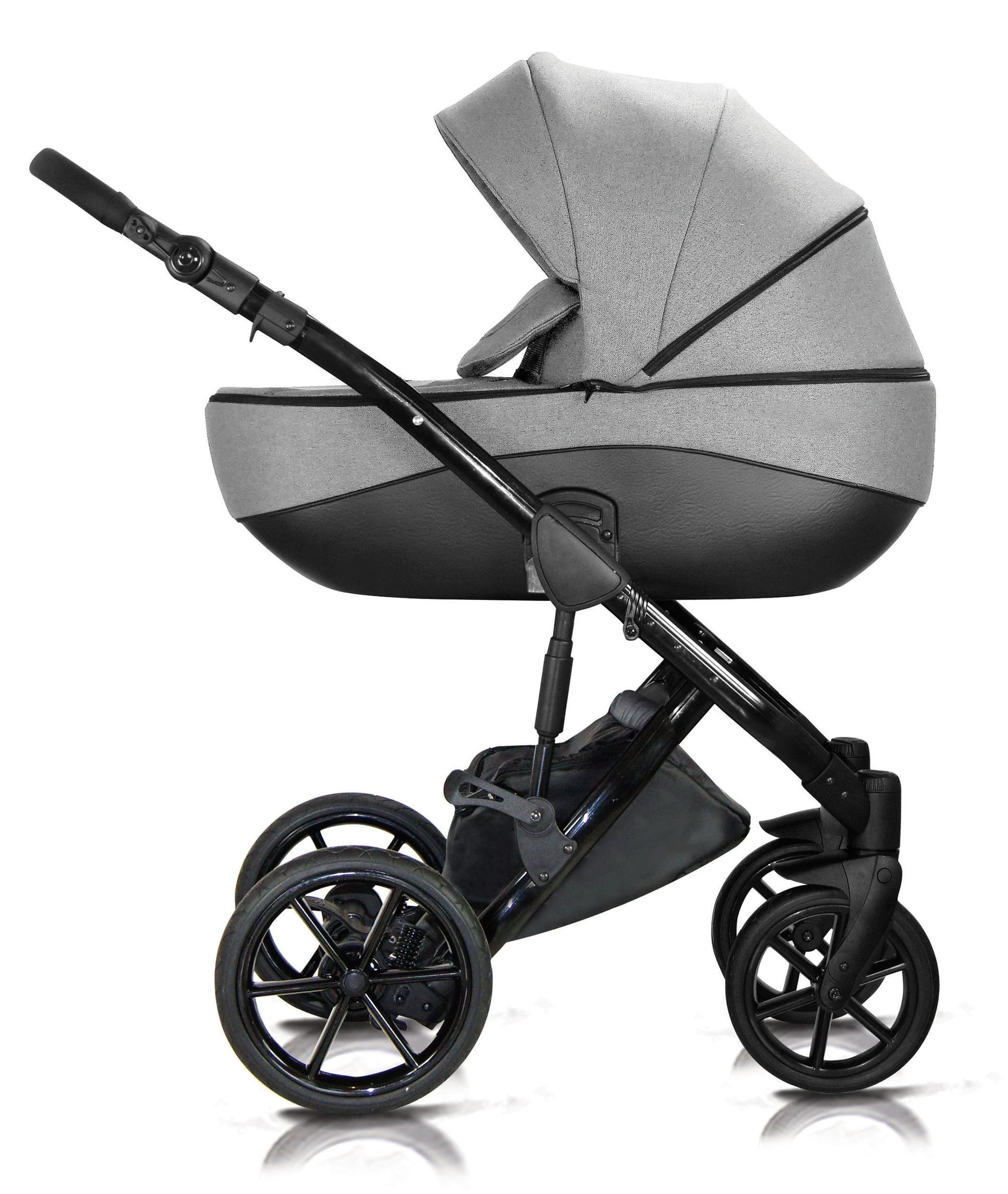 Milukids Bacio 3-in-1 Kombikinderwagen Schwarz mit Babyschale (BAC-33)