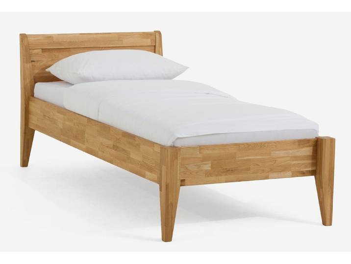 Holzbett massiv Jasmine , Wildeiche honig geölt , 120x220 , Kopfteil 2 ohne Fußteil