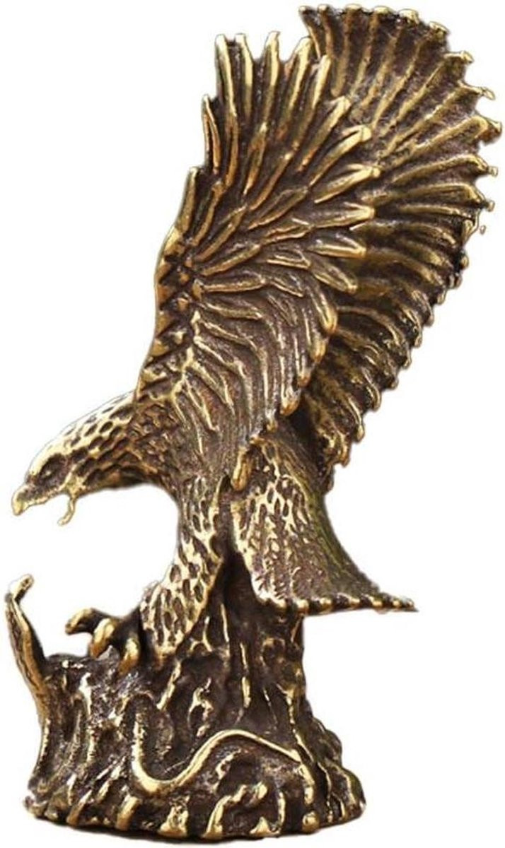 Adelaar beeldje - Vliegend ornament met bronzen afwerking voor woonkamer decoratie