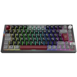 Montech Mkey PRO 75% - Darkness Gateron G Pro 3.0 Brown - Nordic - Black/Red (DE, Kabelgebunden), Tastatur, Mehrfarbig, Rot, Schwarz