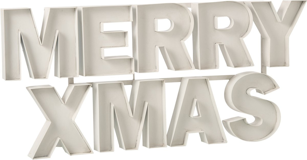 J-Line Xmas bord wit ijzer