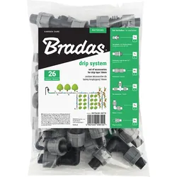 Bewässerungsarmatur-Set Tropfbewässerung Zubehör 16mm 26 tlg für Tropfband Verbinder Winkel T Stück Ventile Endkappen Wasserhahnanschluss Bewässerungssystem DSTA20-SET2