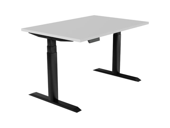 Schreibtisch Setup lichtgrau Höhenverstellbar B 120 T 80 cm - Material: Holzwerkstoff - Möbel Konfigurator: Traummöbel individuell zusammenstellen -