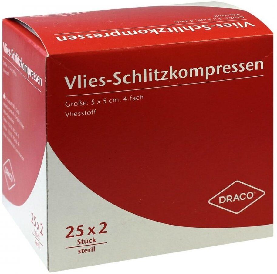 Schlitzkompressen Vlies 5x5cm 4fach steril